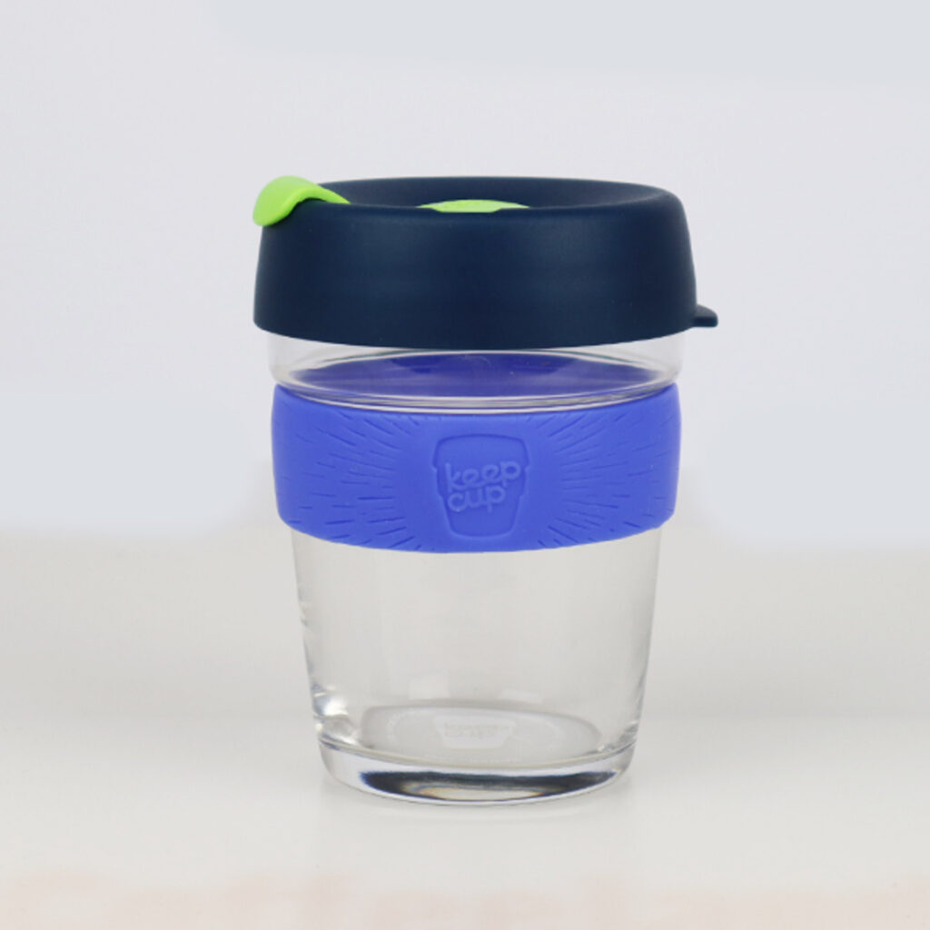 KeepCup Brew sklo M zeleno/modrá