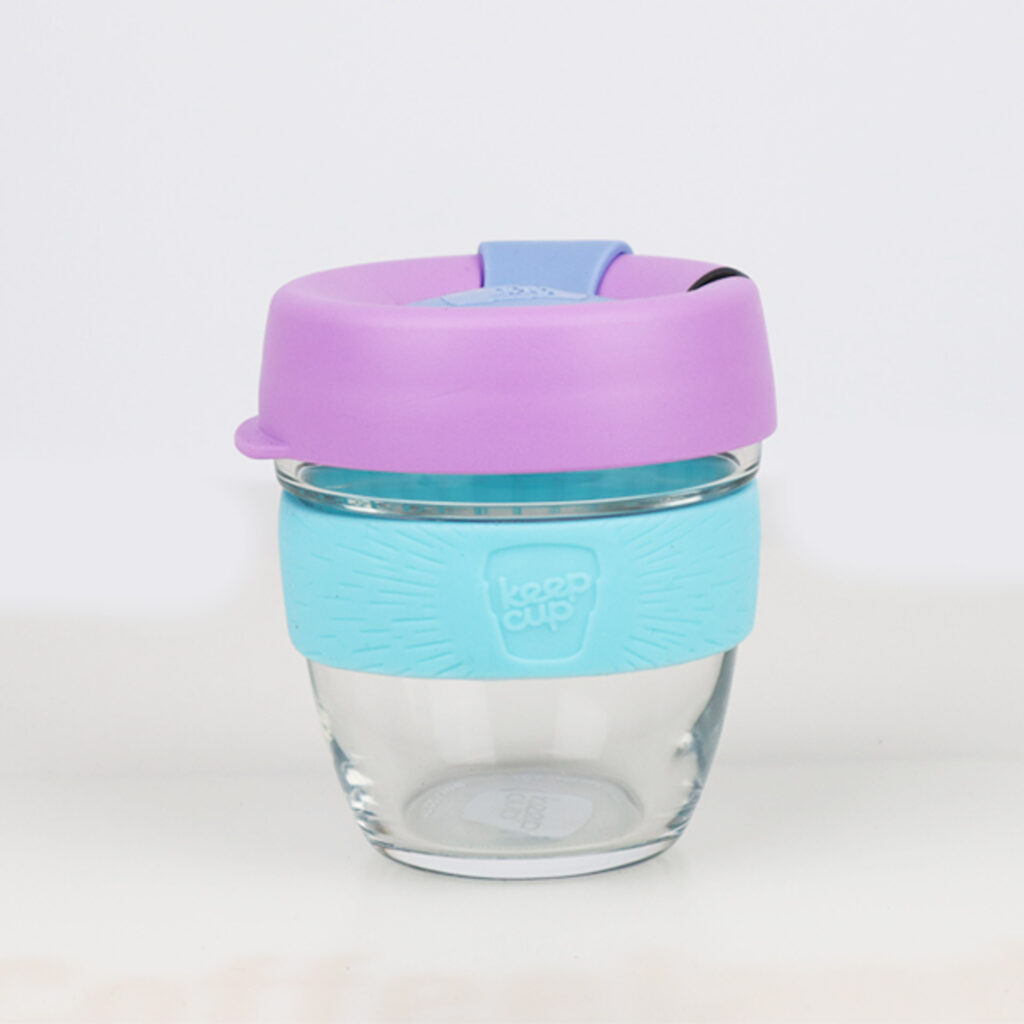 KeepCup Brew S sklo fialová/slabo modrá