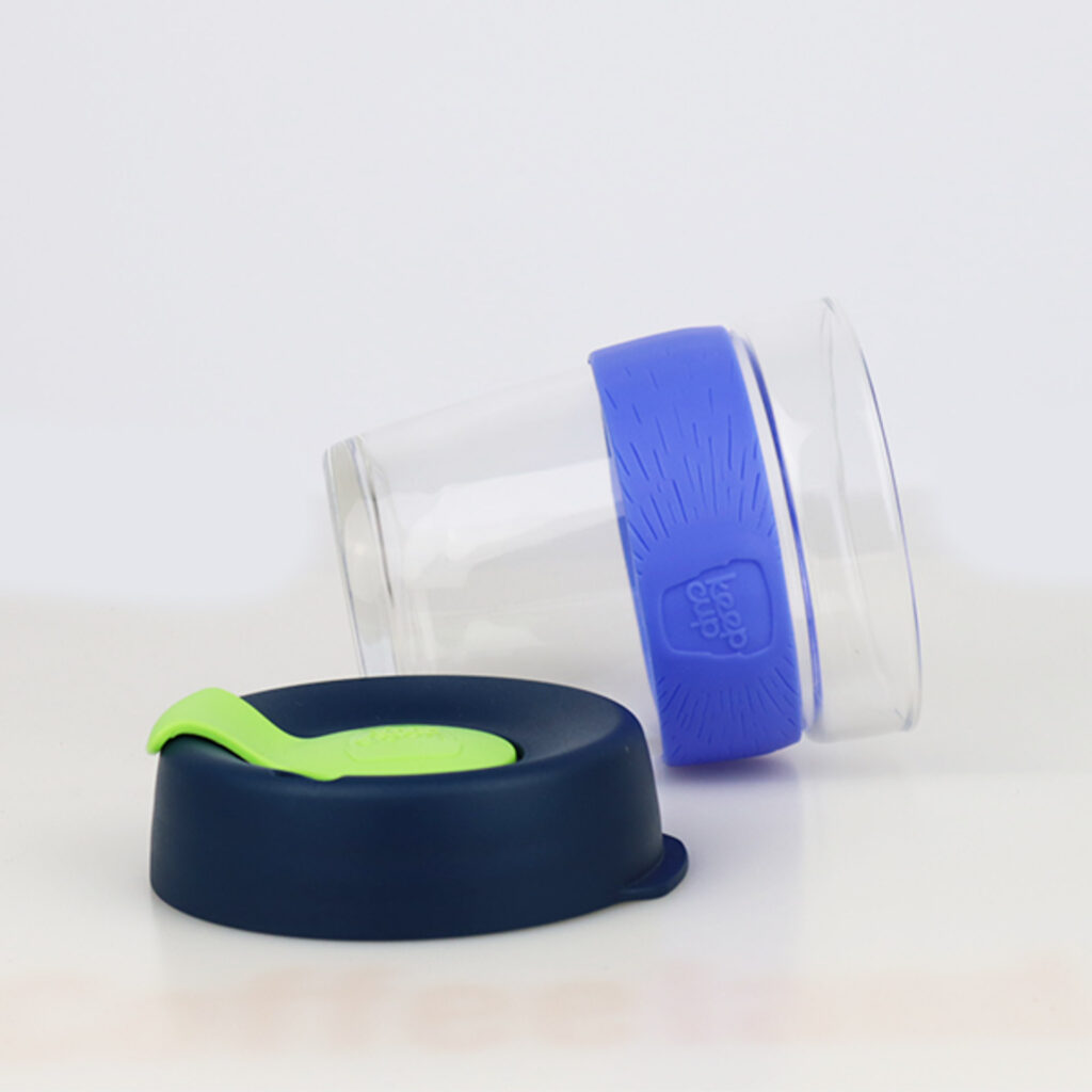 KeepCup Brew sklo M zeleno/modrá