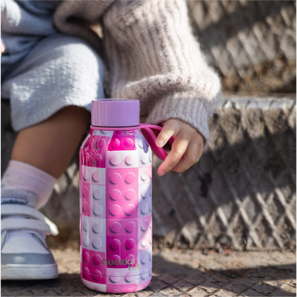 QUOKKA fľaša 330 ml – STRAP PINK BRICKS