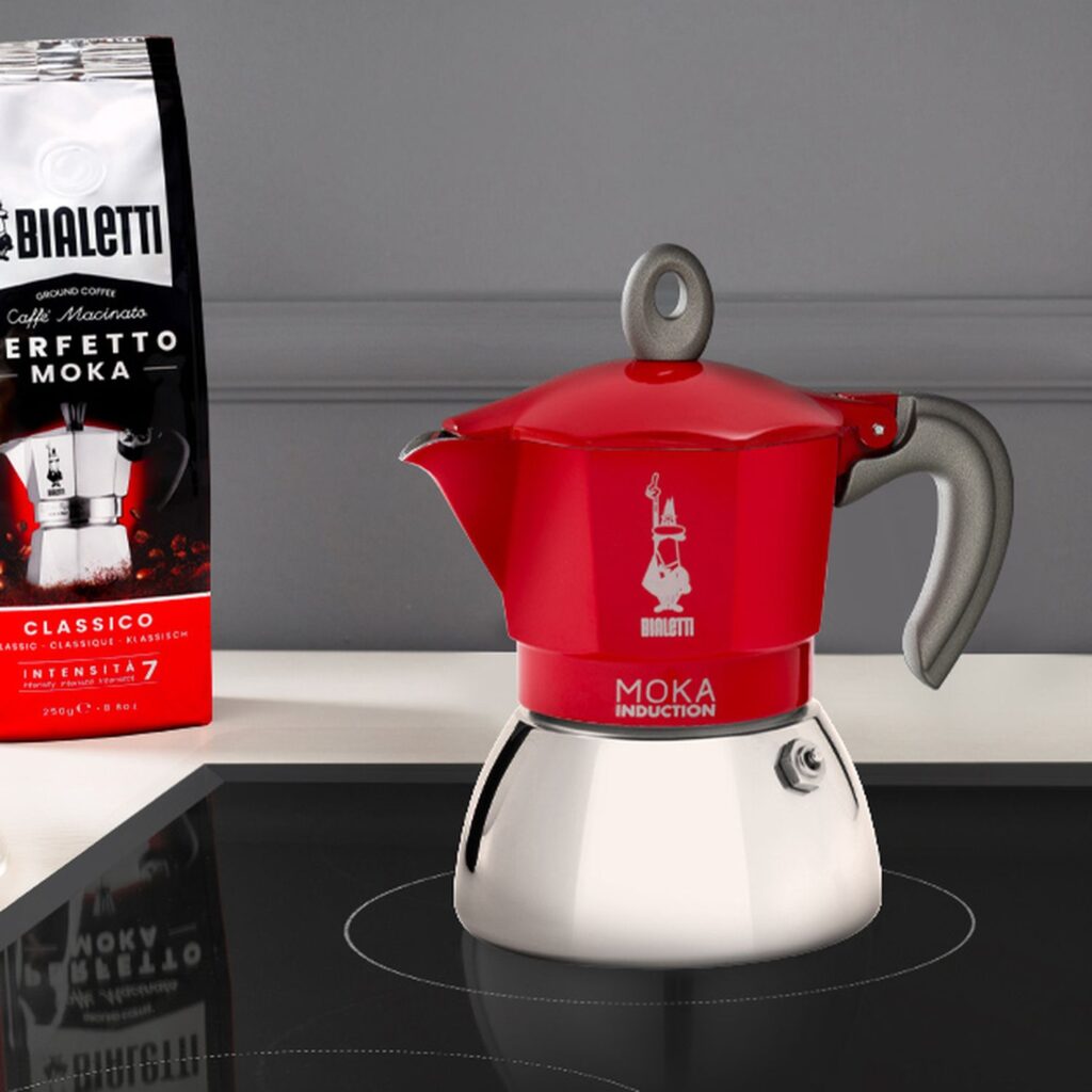 BIALETTI New Moka Induction (6 šálok) – červená
