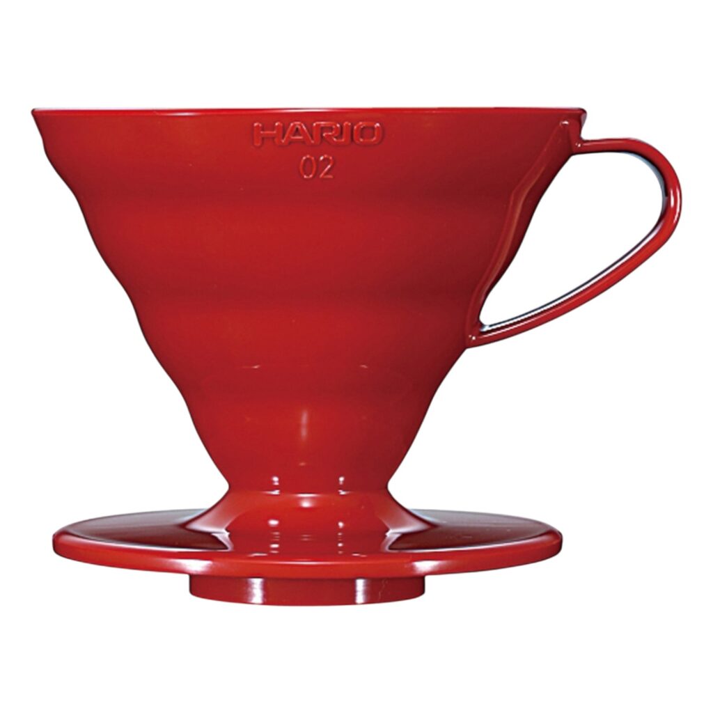HARIO V60-02 plastový dripper (červený)