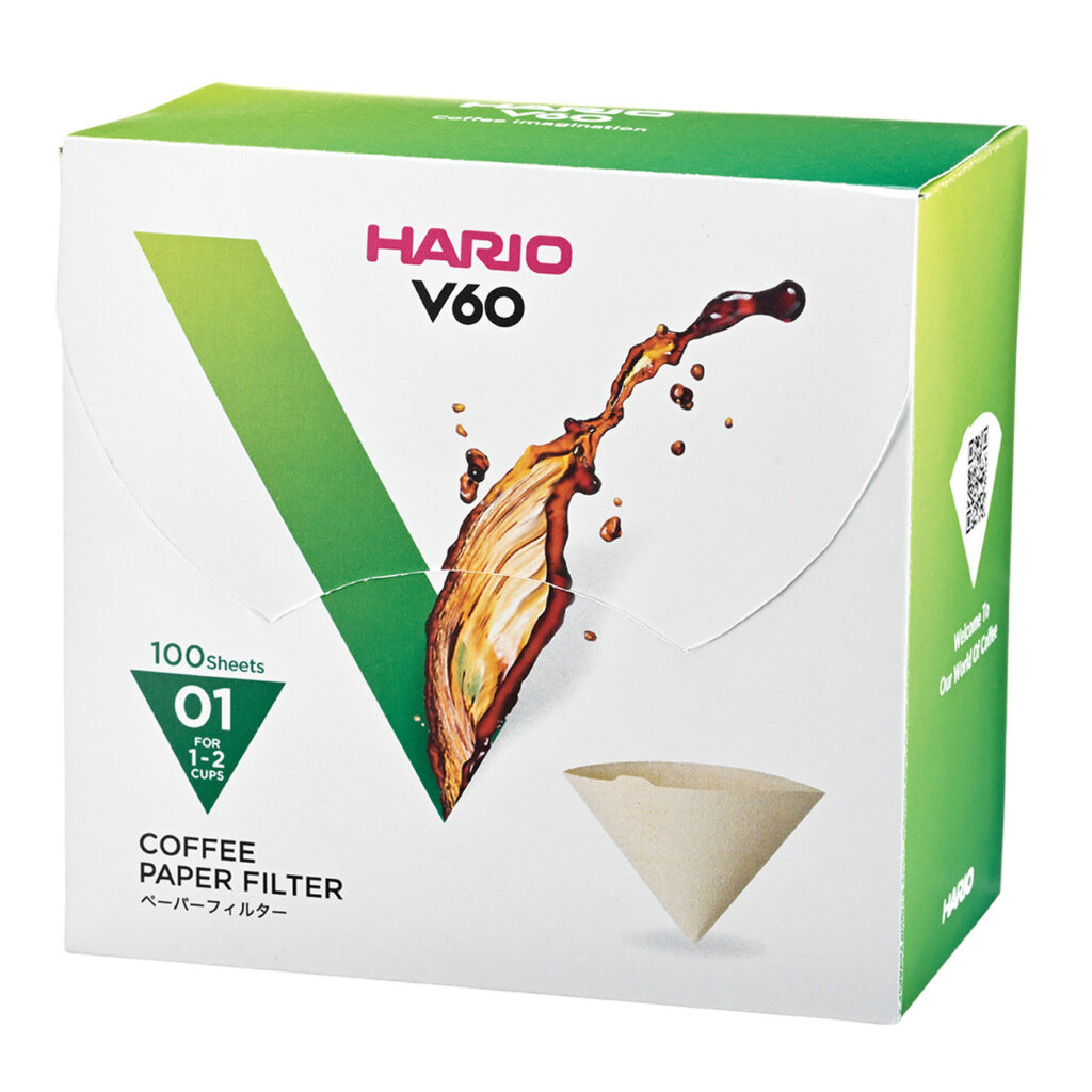 HARIO hnedý kávový filter pre V60-01 (100ks)