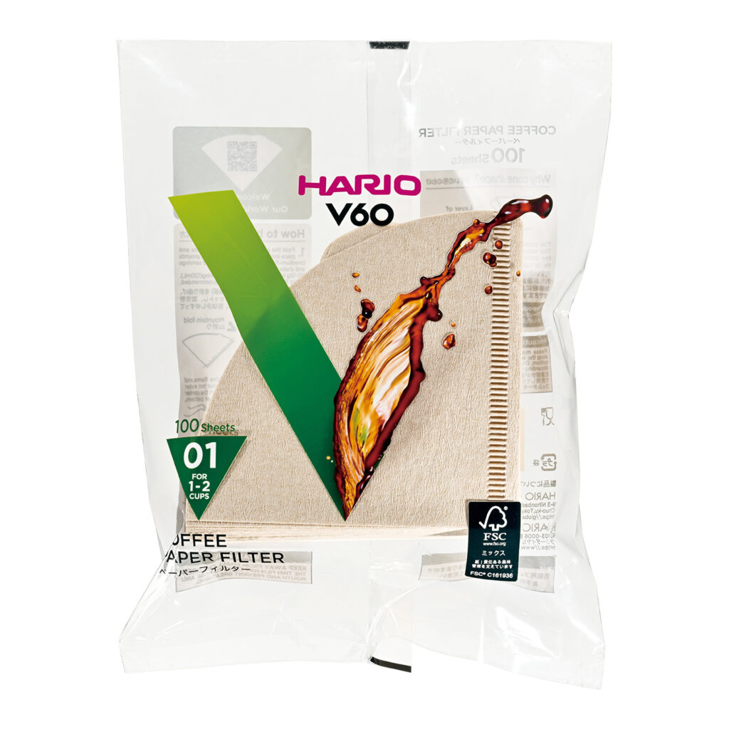 HARIO hnedé papierové filtre V60-1 (100ks)