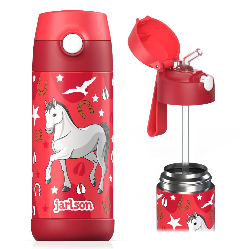 Jarlson – Detská fľaša CHARLI 350 ml – HORSE RED