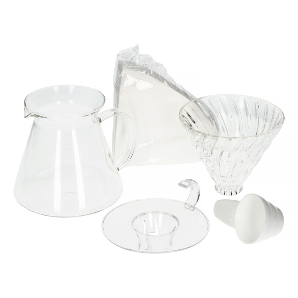 HARIO V60 Dripper & Dekantér (sklenený)